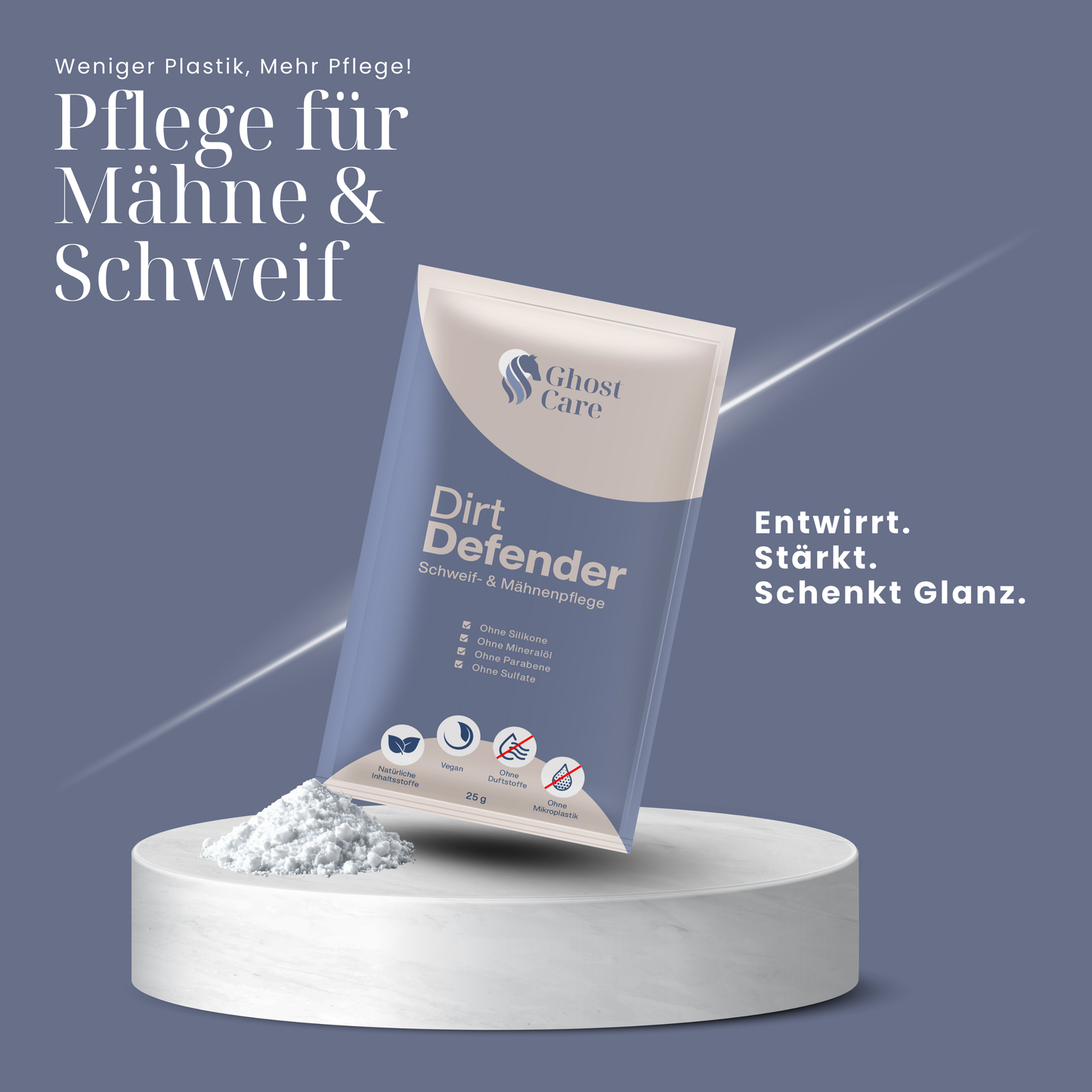 Dirt Defender - Lösliches Pulver für Schweif- und Mähnenpflege